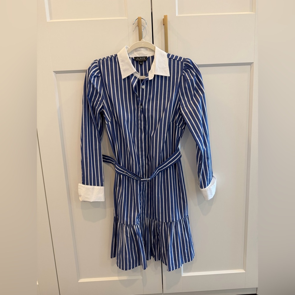J. Crew Navy and White Striped Dress